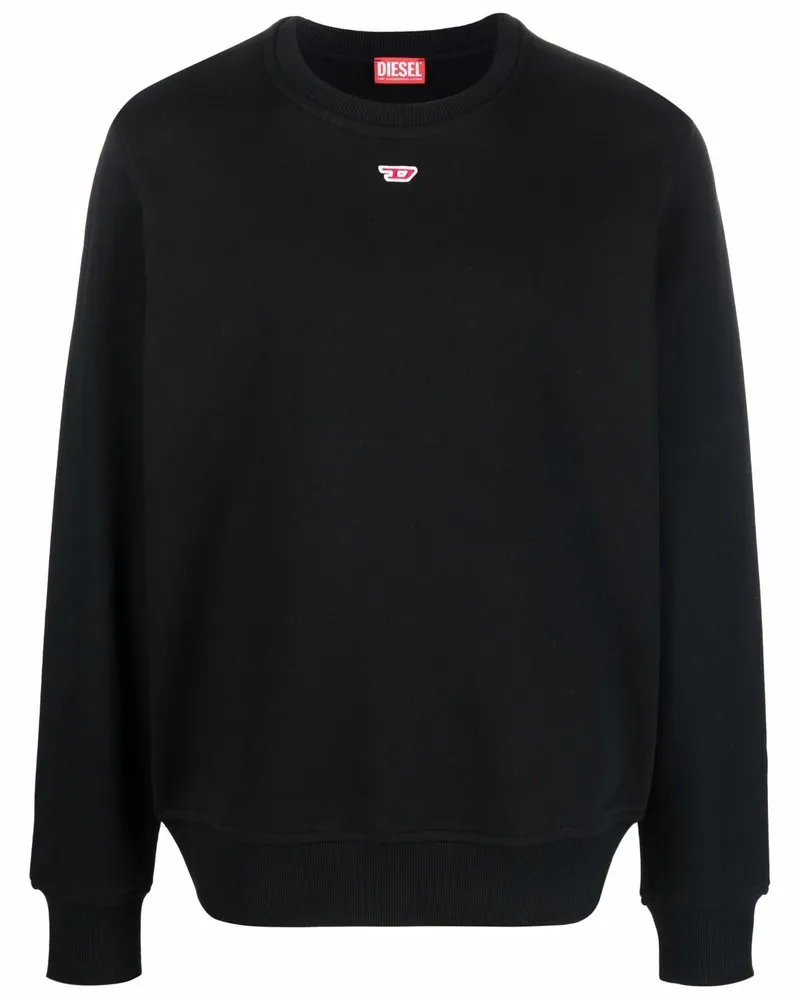 Diesel S-Ginn-D Sweatshirt mit Logo-Patch Schwarz