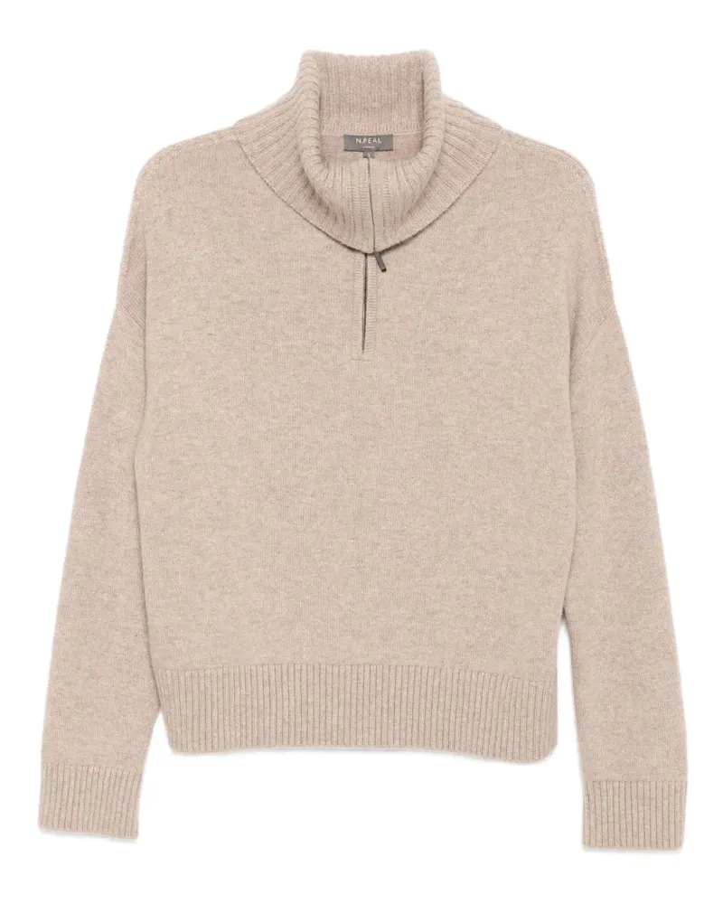 N.Peal Klassischer Kaschmirpullover - Nude Nude