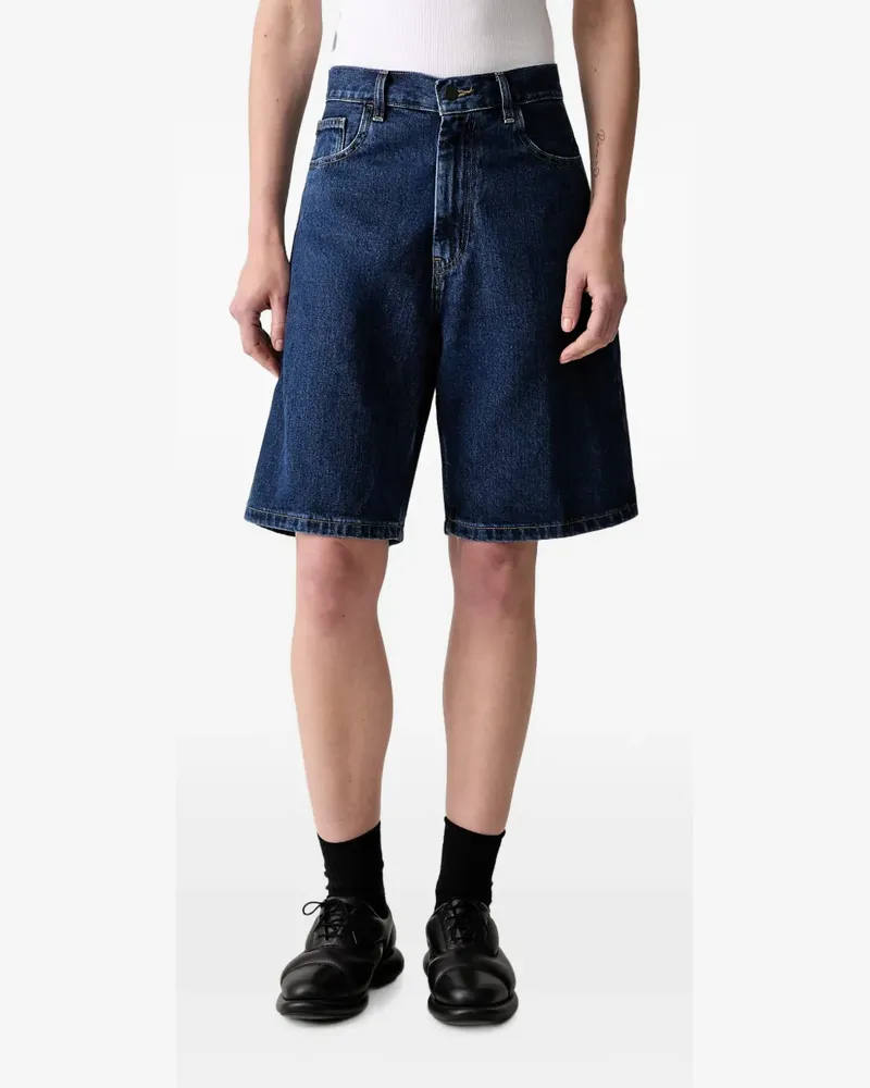 Carhartt WIP logo-patch denim shorts - Blau Blau