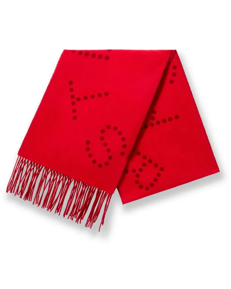 Stella McCartney Schal mit Logo-Stickerei - Rot Rot