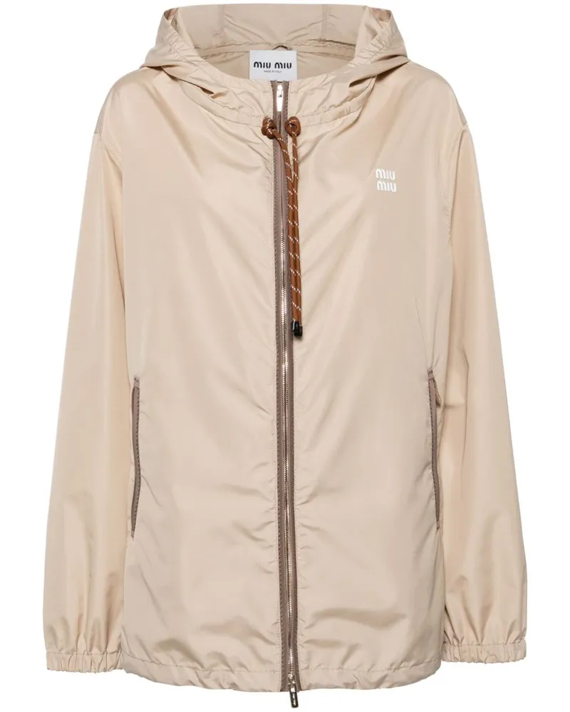 Miu Miu Leichte Kapuzenjacke - Nude Nude