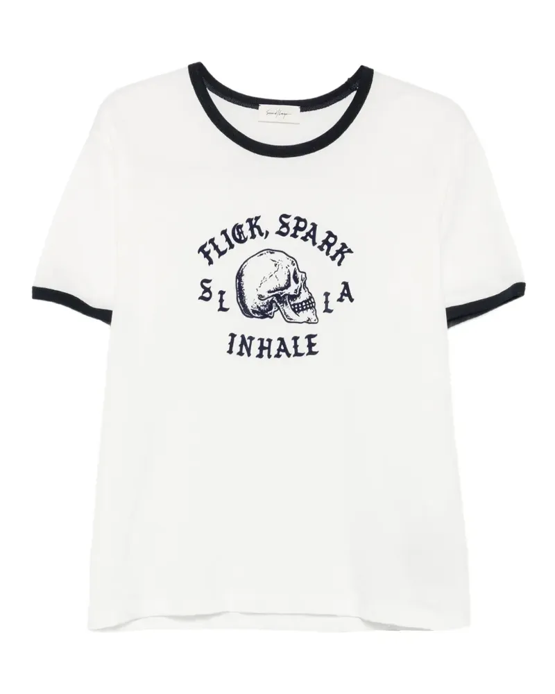 Second/Layer Flick Spark Inhale ringer T-shirt - Weiß Weiß