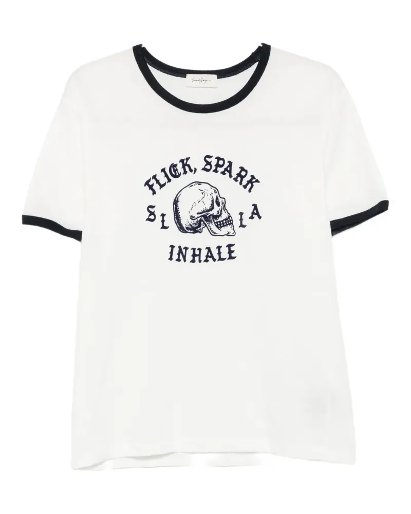 Second/Layer Flick Spark Inhale ringer T-shirt - Weiß Weiß