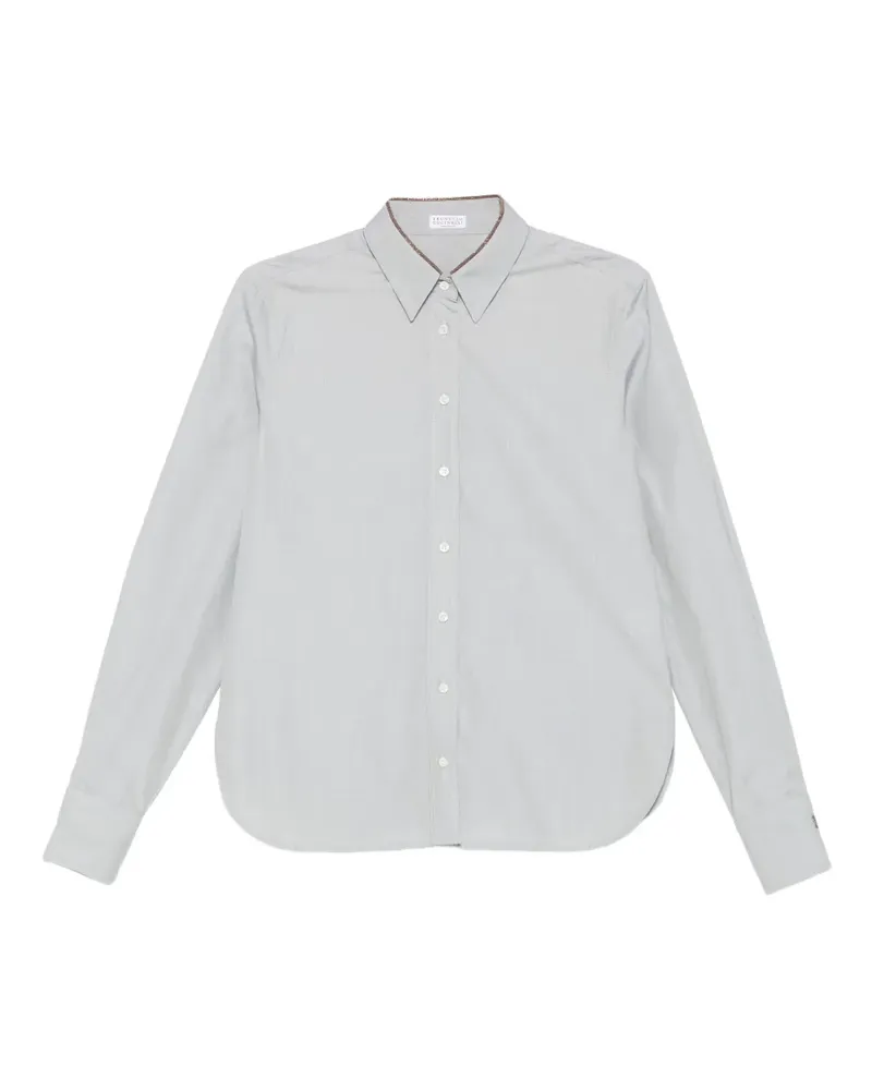 Brunello Cucinelli Button-down-Hemd mit Nadelstreifen - Grau Grau