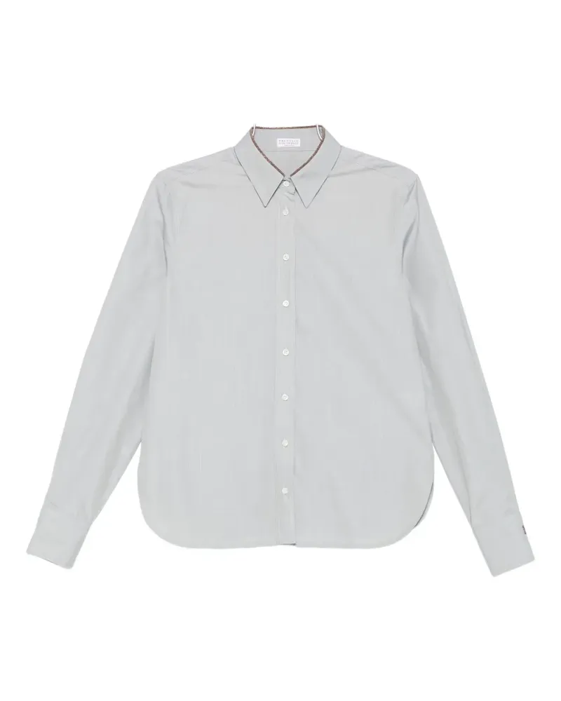 Brunello Cucinelli Button-down-Hemd mit Nadelstreifen - Grau Grau