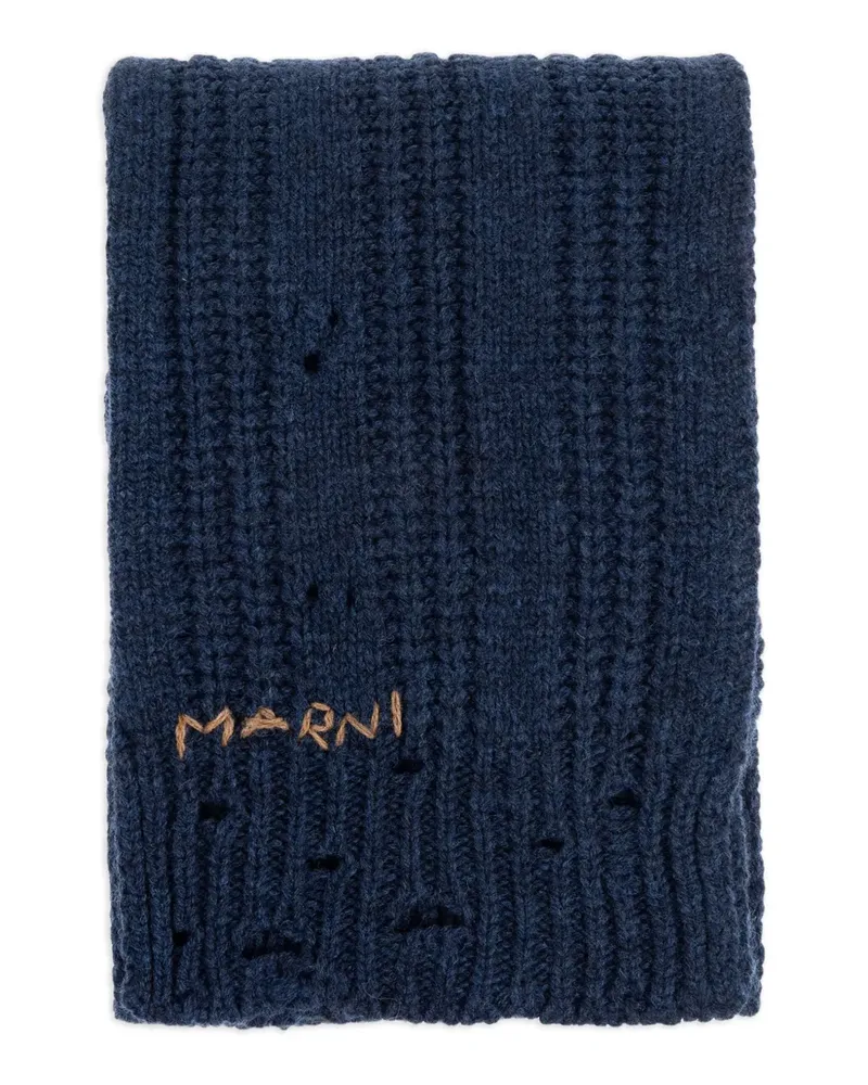 Marni Gerippter Strickschal - Blau Blau