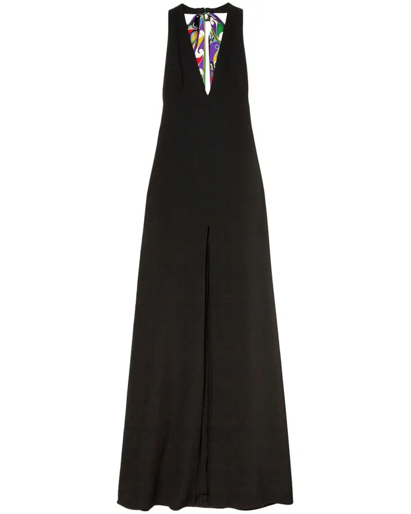 Emilio Pucci Maxikleid mit Neckholder - Schwarz Schwarz