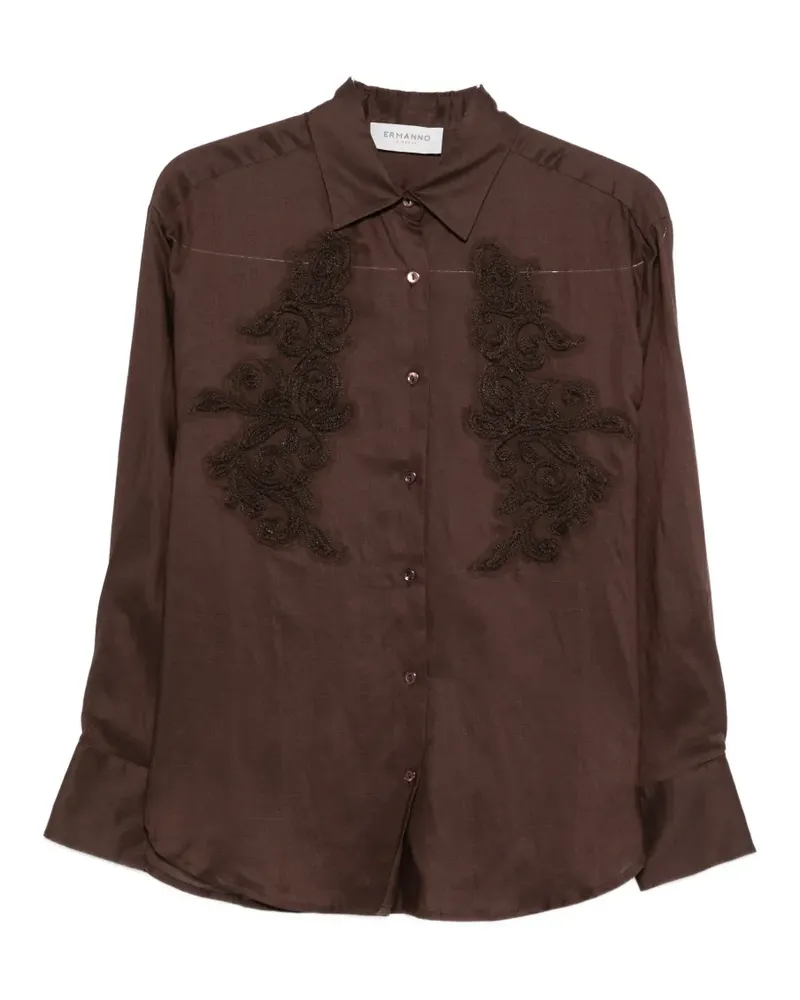 Ermanno Scervino long-sleeve embellished shirt - Braun Braun