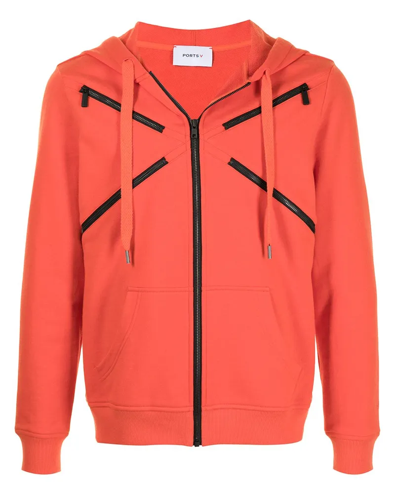 Ports V Kapuzenjacke mit Reißverschlussdetail - Orange Orange