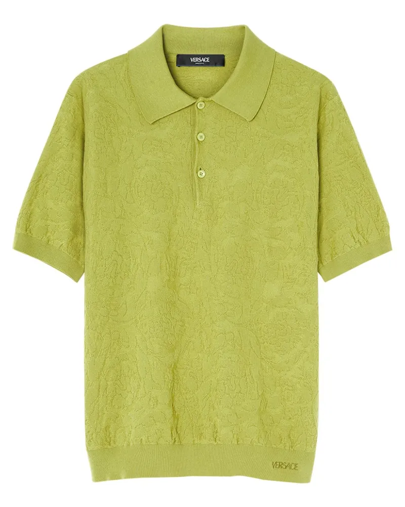 Versace Gestricktes Barocco Poloshirt - Grün Grün