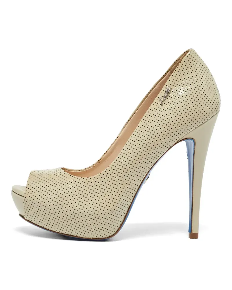 Loriblu perforated peep-toe pumps - Nude Nude
