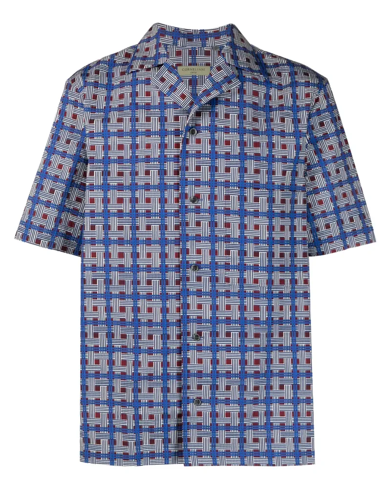 Corneliani Hemd mit Karomuster - Blau Blau
