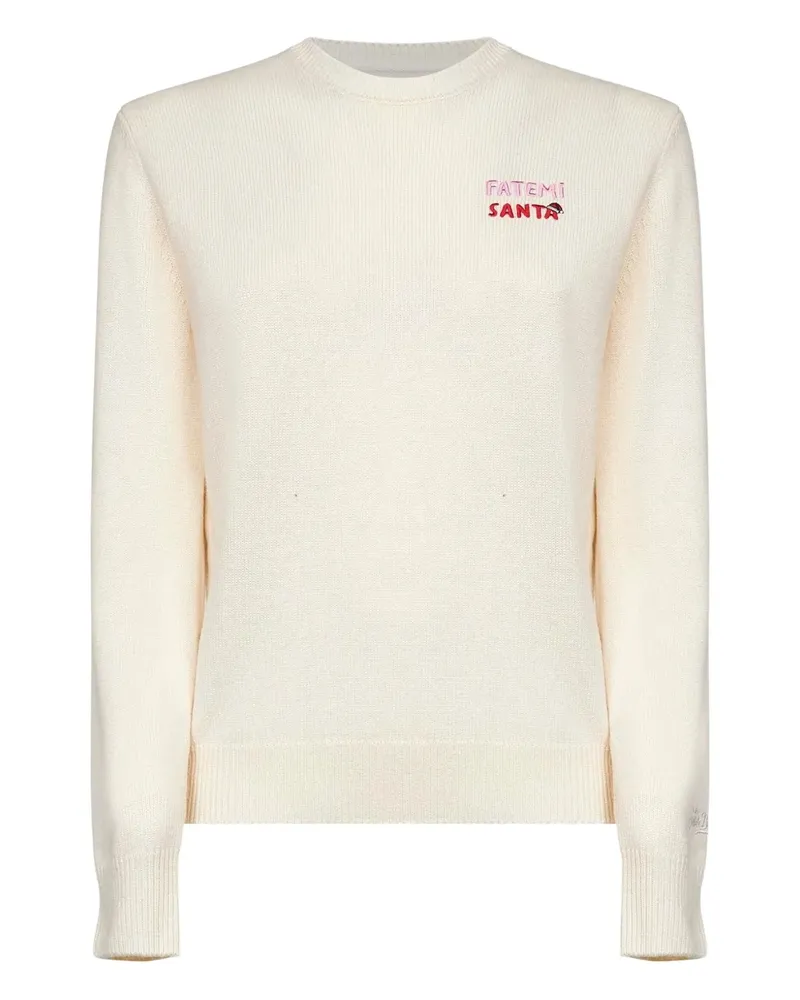 MC2 Saint Barth logo-embroidered long-sleeve sweater - Nude Nude