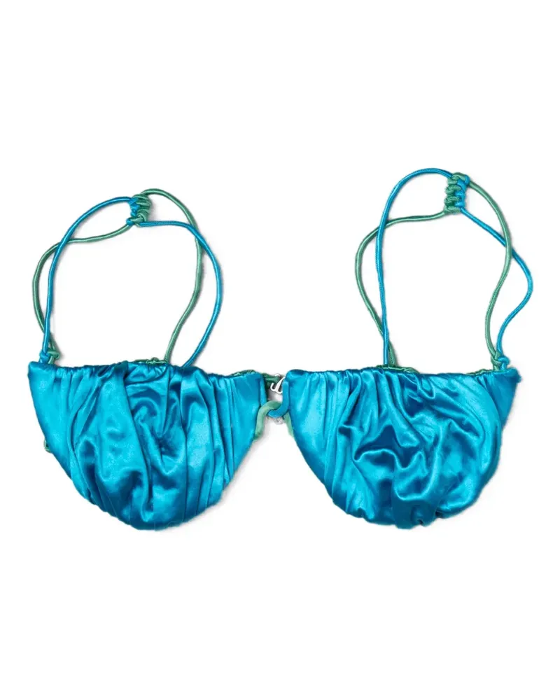 Isa Boulder Wendbares Bikinioberteil mit Raffung - Blau Blau