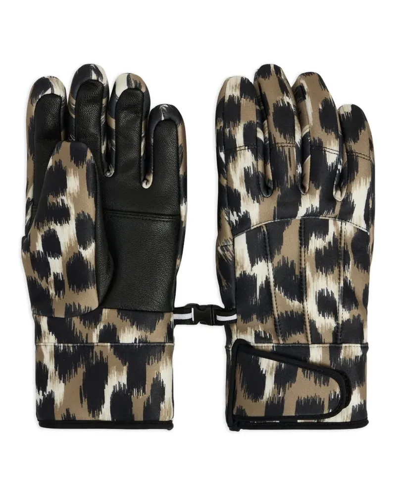 FUSALP Glacier Handschuhe mit Leoparden-Print - Braun Braun