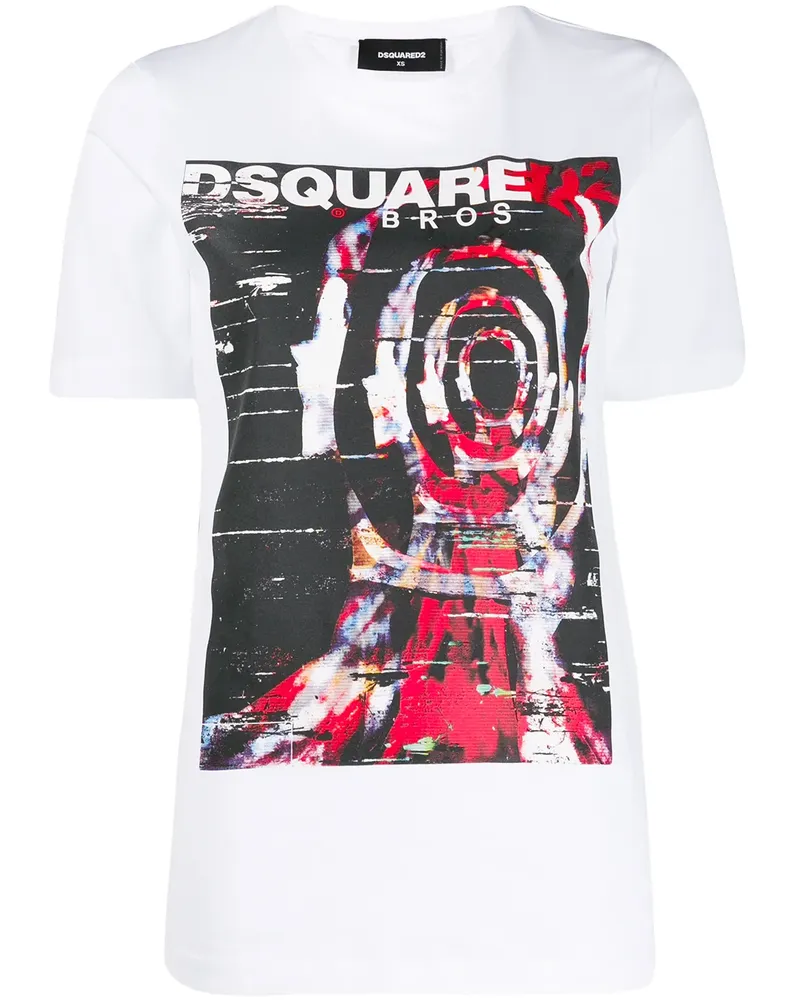 Dsquared2 T-Shirt mit Logo-Print - Weiß Weiß