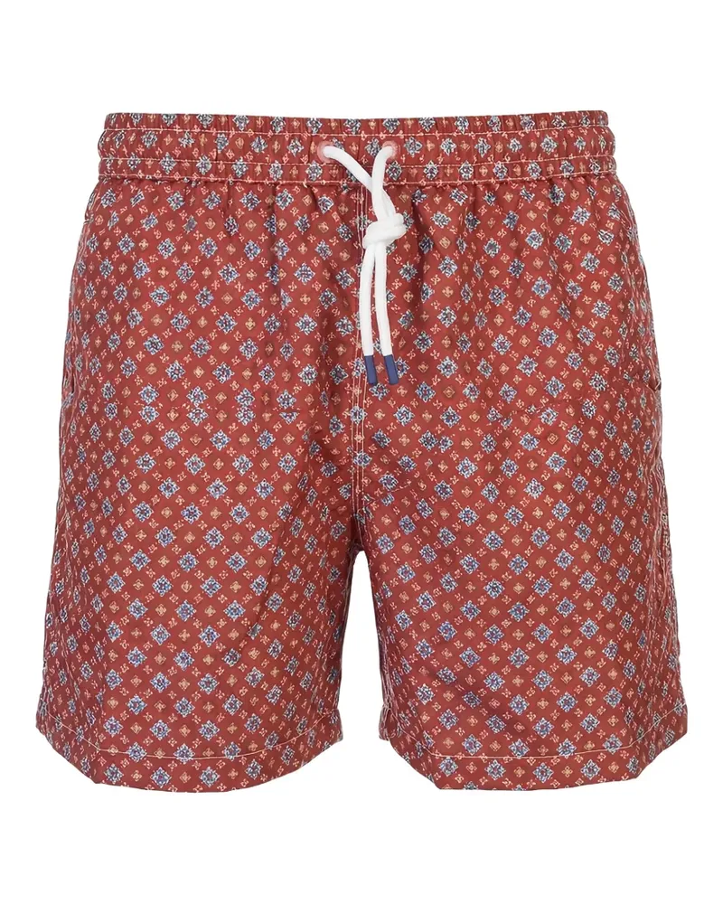 Fedeli geometric-print swim shorts - Rot Rot