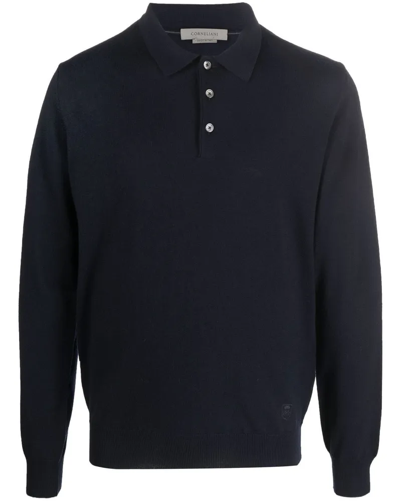 Corneliani Langärmeliges Poloshirt Blau