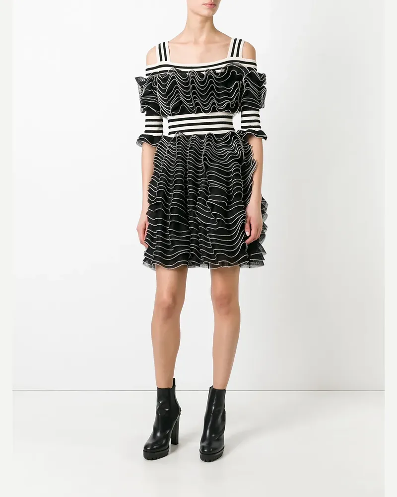 Alexander McQueen Minikleid mit Rüschen - Schwarz Schwarz