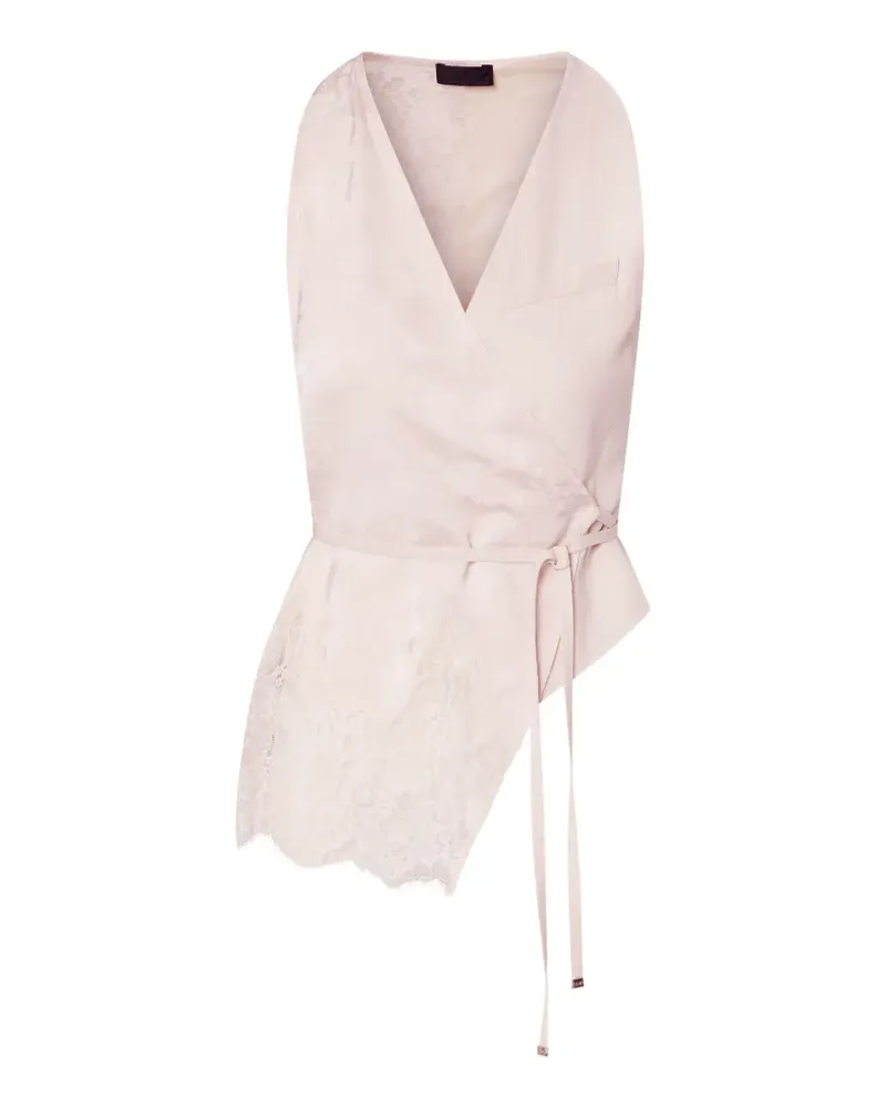 Liu Jo jacquard top with lace details - Nude Nude