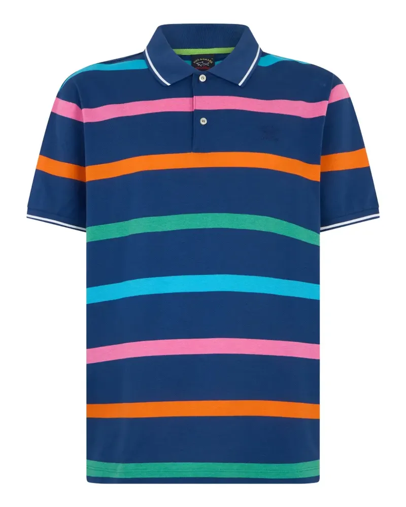 Paul & Shark striped short-sleeve polo shirt - Blau Blau