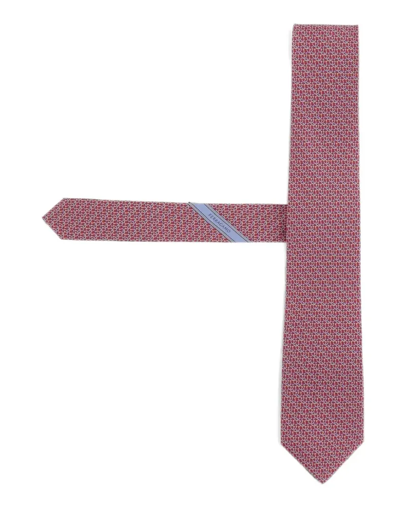 Ferragamo Seidenkrawatte mit Gancini-Detail - Rot Rot