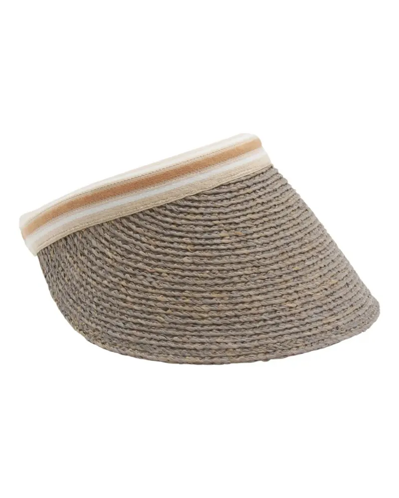 Helen Kaminski Bianca raffia visor hat - Grau Grau