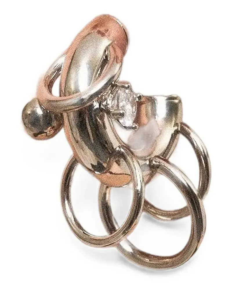 PANCONESI Serpent crystal-embellished hoop earrings - Silber Silber