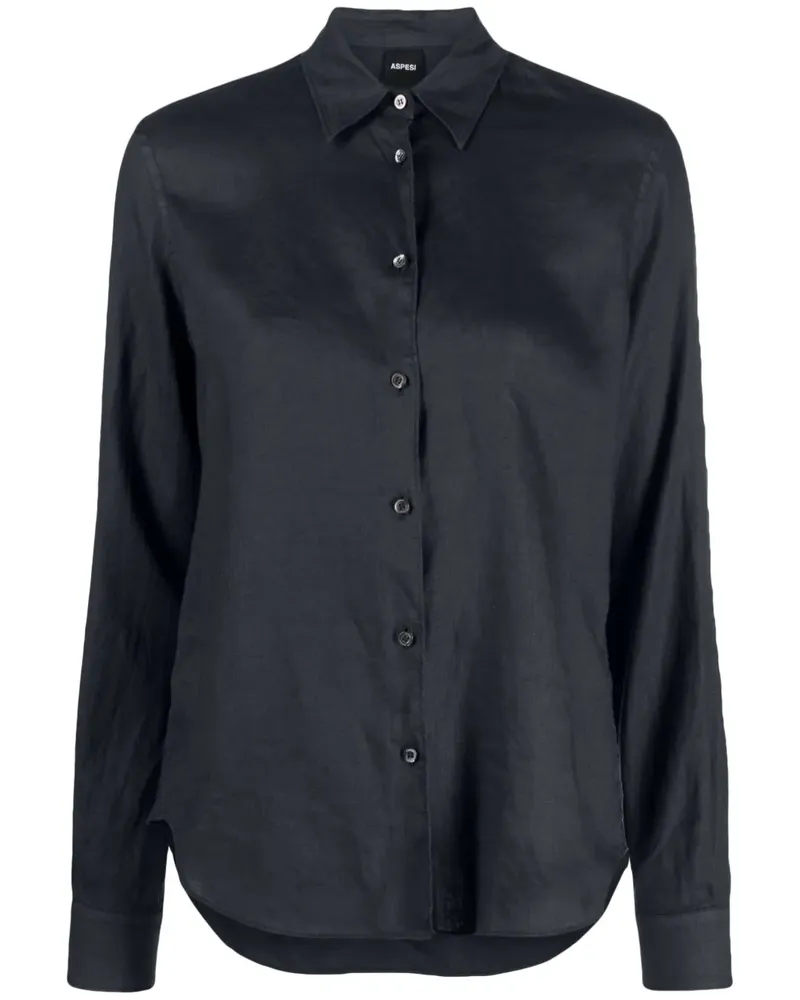 ASPESI Klassisches Leinenhemd - Blau Blau