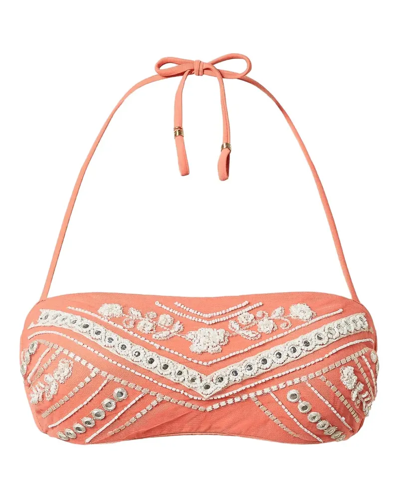 Twin-Set Verziertes Bandeau-Bikinioberteil - Rosa Rosa