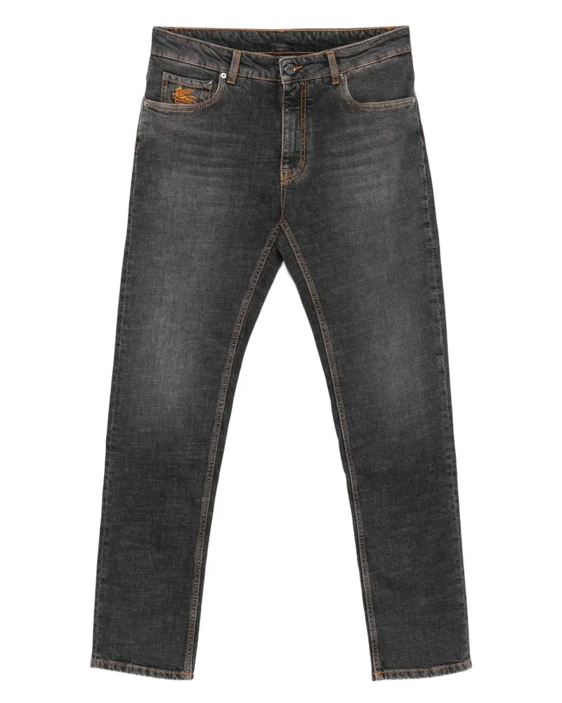 Etro Jeans mit Logo-Stickerei - Grau Grau