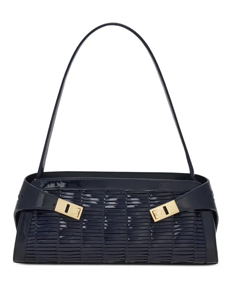 Ferragamo Kleine East-West Hug Schultertasche - Blau Blau
