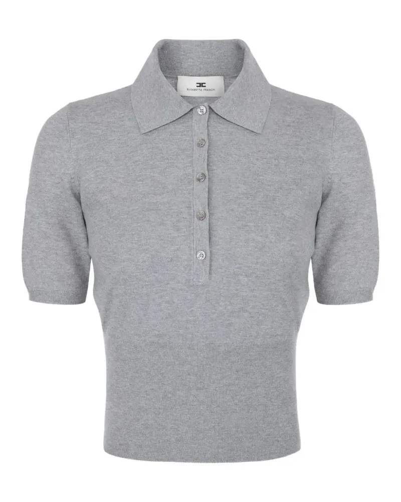 Elisabetta Franchi Gestricktes Poloshirt - Grau Grau