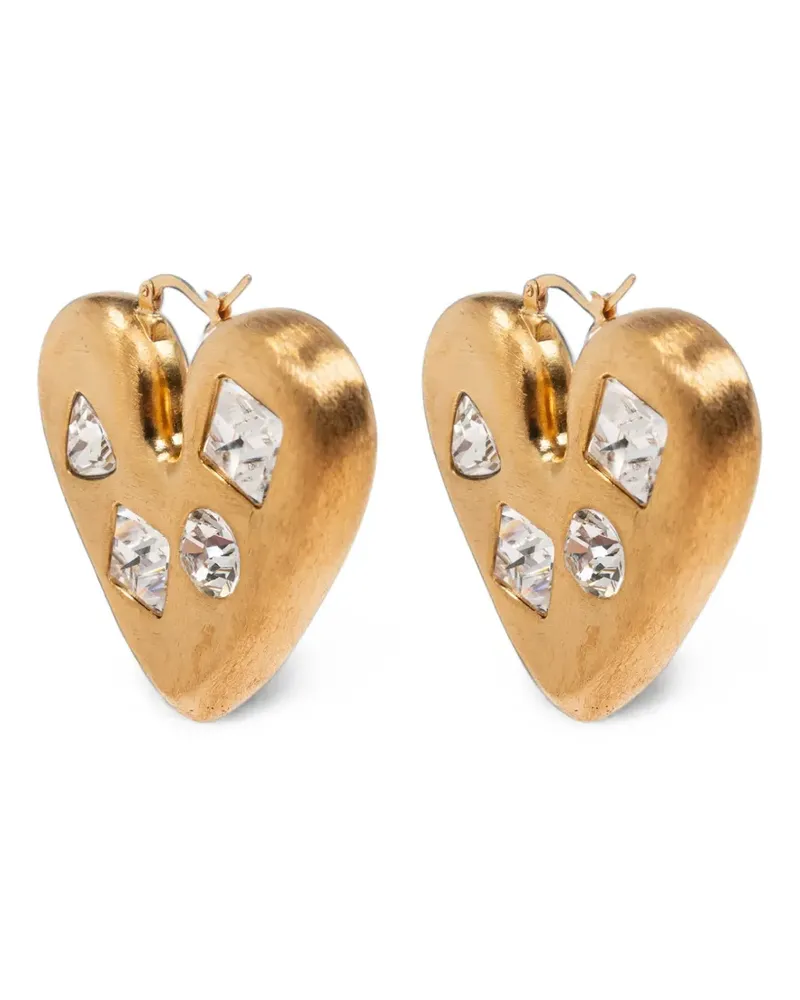 Jacquemus crystal-embellished heart-shaped earrings - Gold Gold