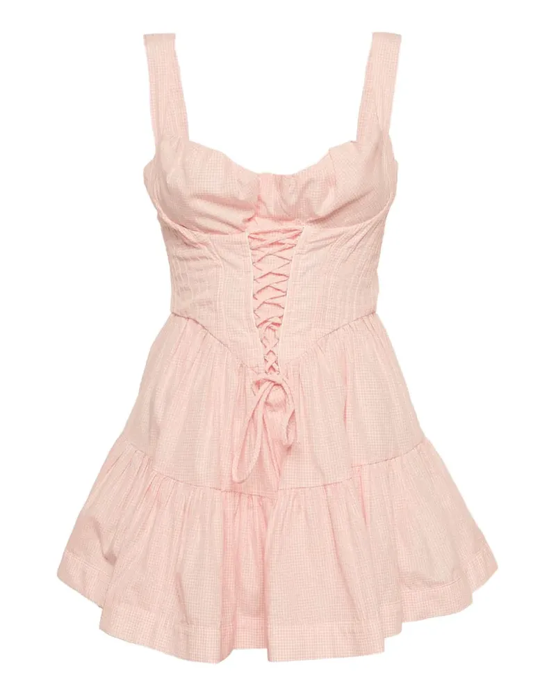 FourTwoFour on Fairfax Matilda lace-up mini dress - Rosa Rosa
