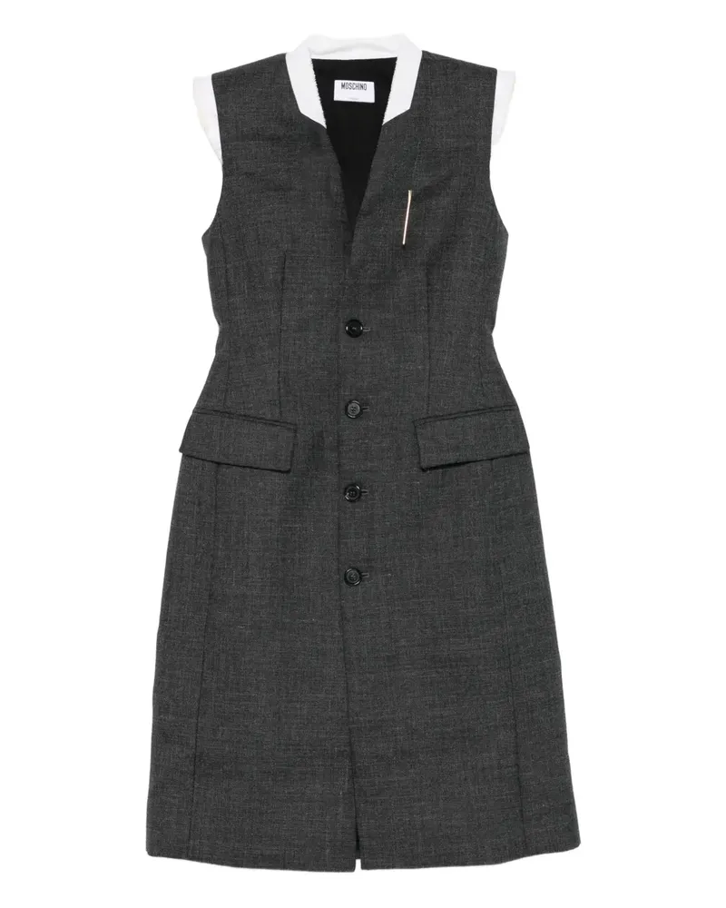 Moschino button-fastening sleeveless dress - Grau Grau