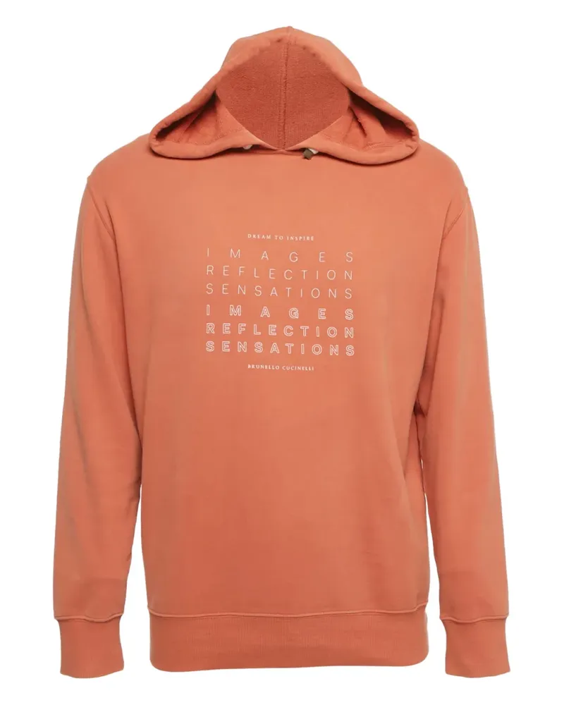 Brunello Cucinelli Hoodie mit Slogan-Print - Orange Orange