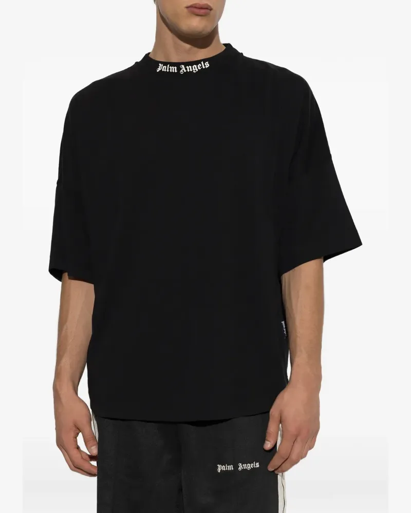 Palm Angels logo-print oversized T-shirt - Schwarz Schwarz
