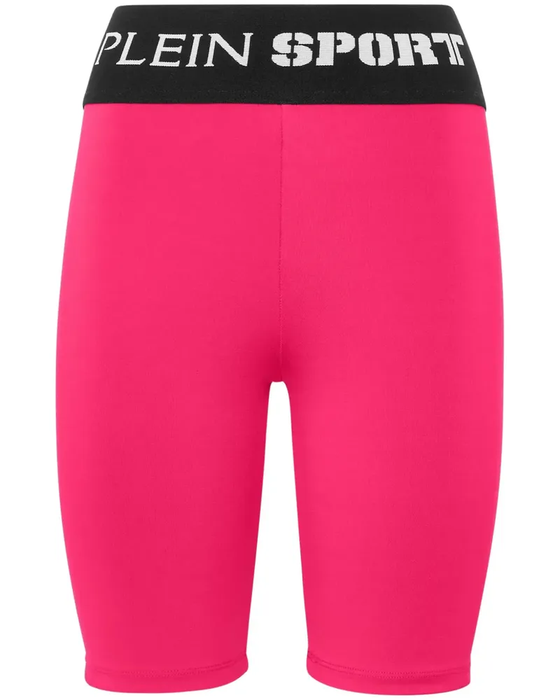 Philipp Plein Radlerhose mit Logo-Bund - Rosa Rosa