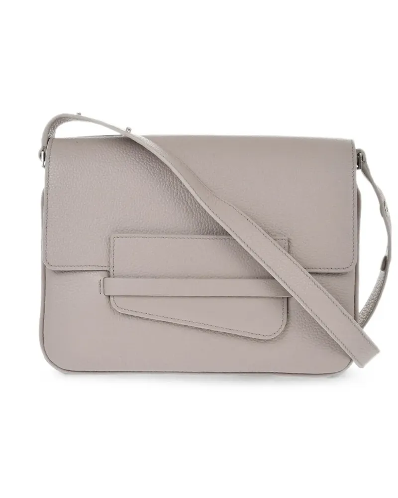 IL BISONTE hammered leather shoulder bag - Grau Grau