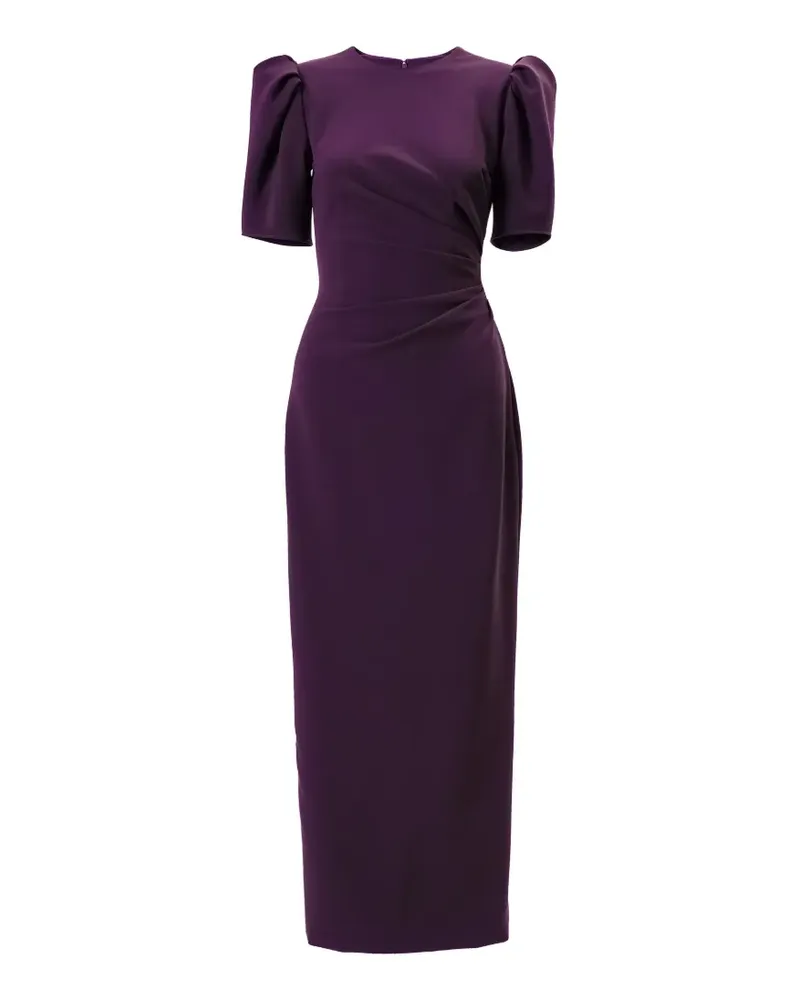 Carolina Herrera New York Gerafftes Kleid mit Puffärmeln - Violett Violett