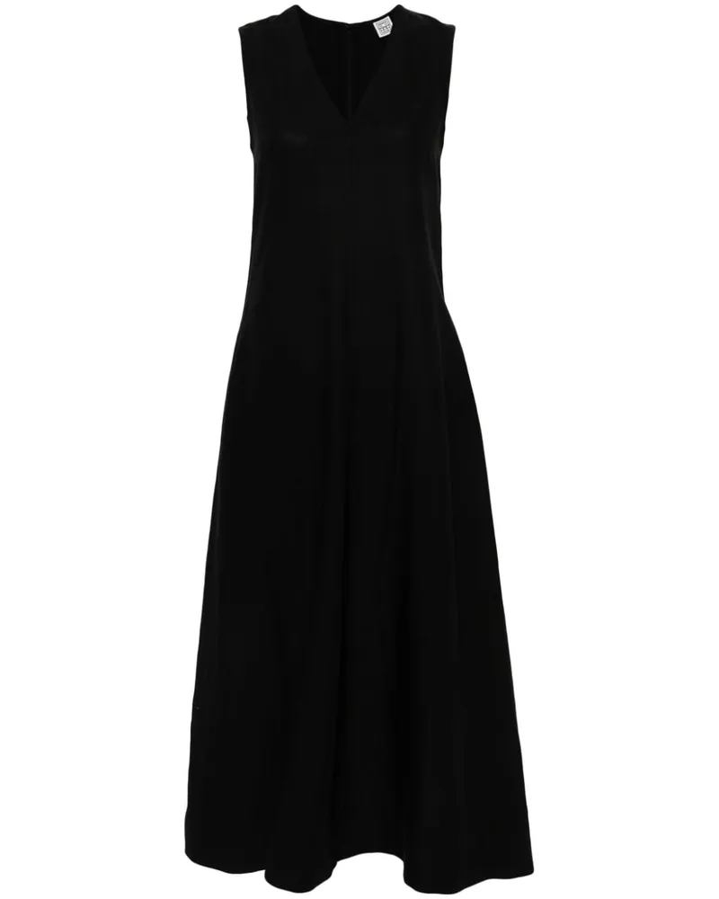 Totême Shantung Midikleid - Schwarz Schwarz