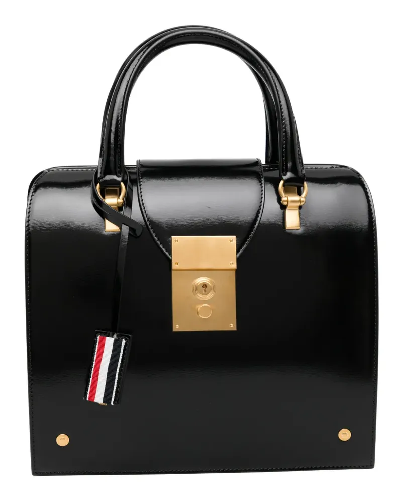 Thom Browne Strukturierter Tote Bag mit Henkel - Schwarz Schwarz