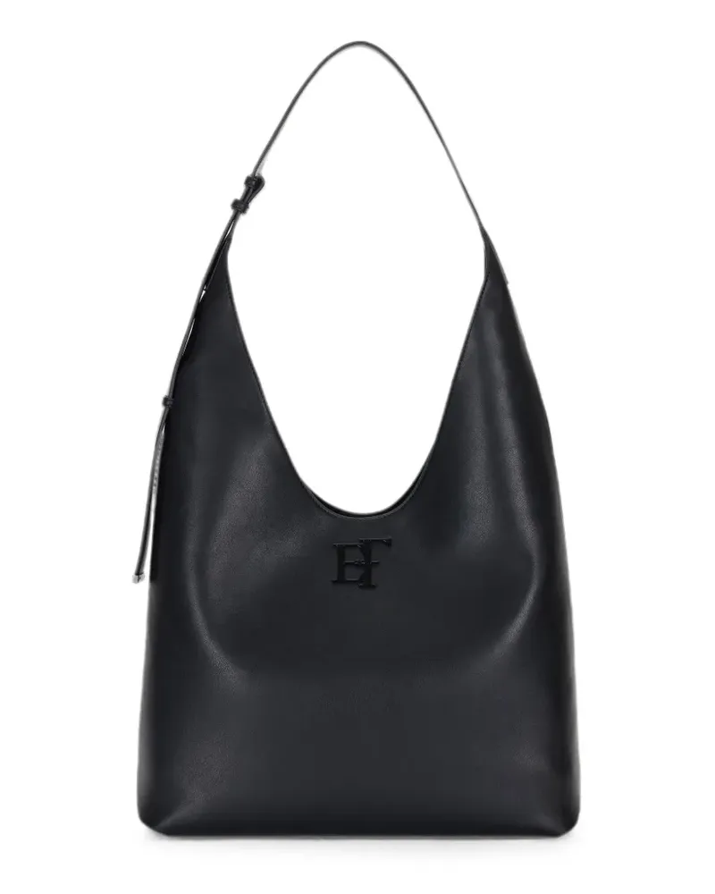 Elisabetta Franchi Große Tote Bag mit Logo - Schwarz Schwarz