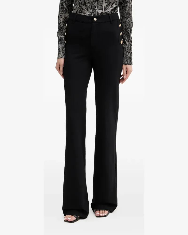 Guess button-embellished trousers - Schwarz Schwarz