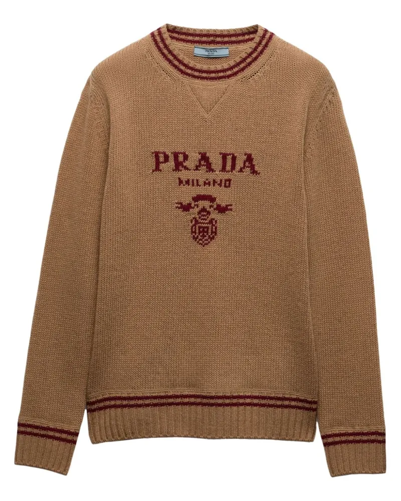 Prada Intarsien-Pullover mit Streifen - Nude Nude