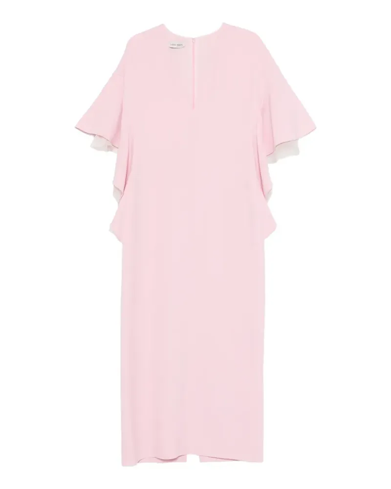 Alberta Ferretti ruffled V-neck dress - Rosa Rosa