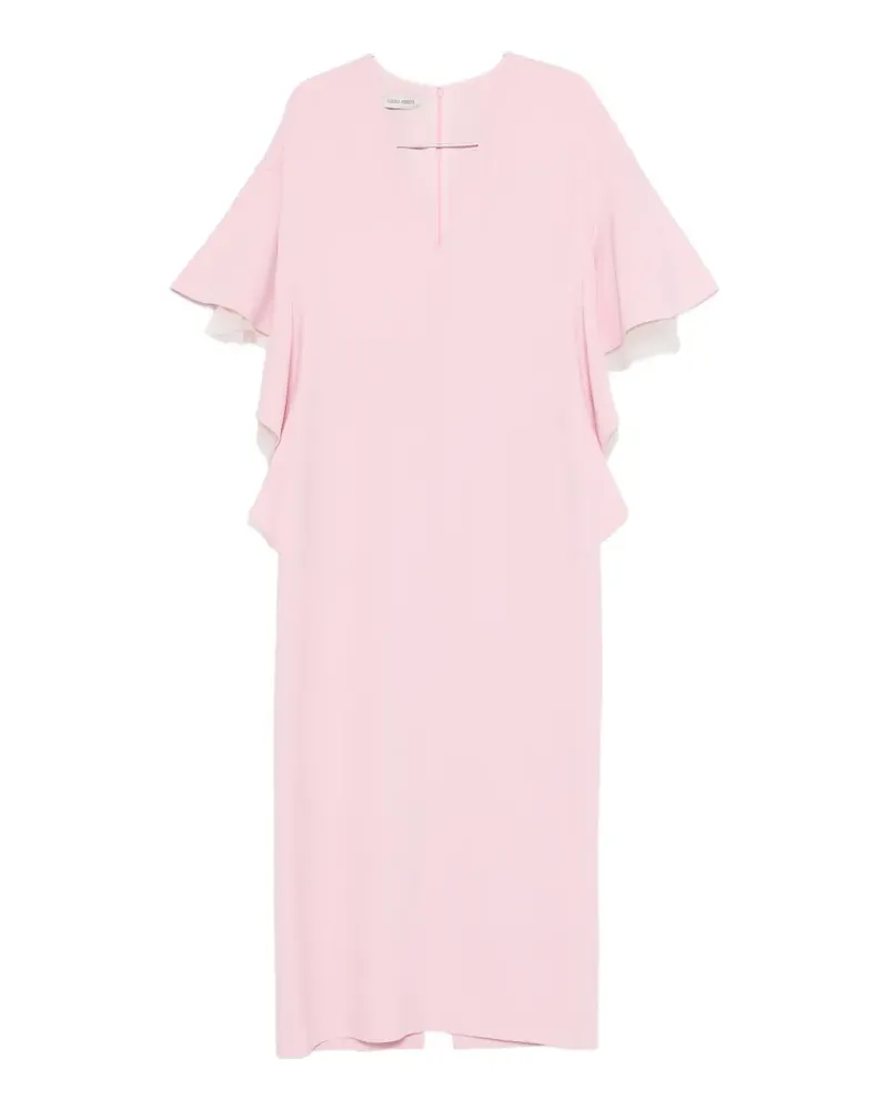 Alberta Ferretti ruffled V-neck dress - Rosa Rosa