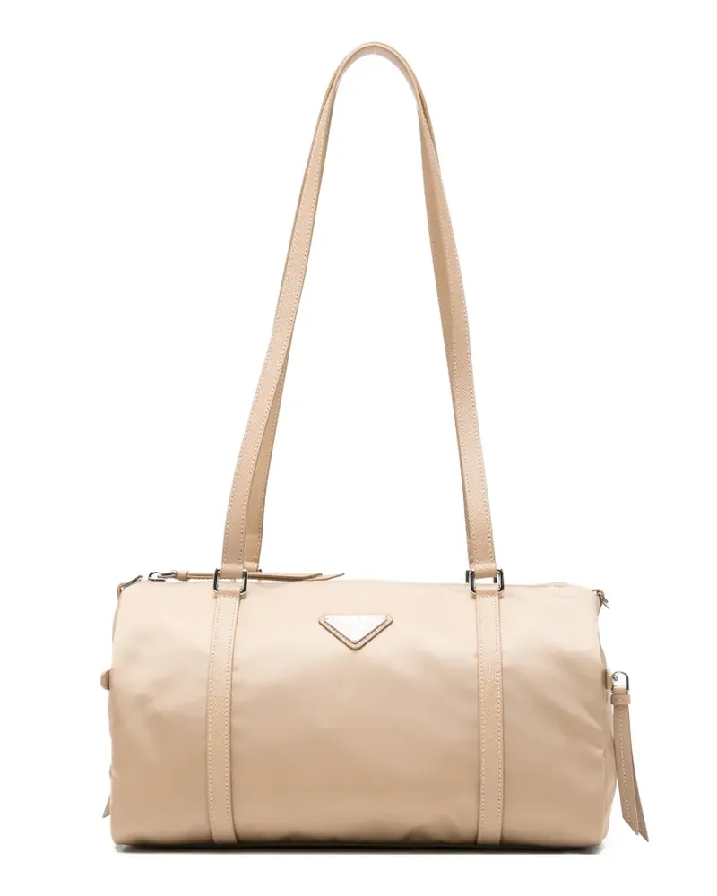 Prada triangle-logo shoulder bag - Nude Nude