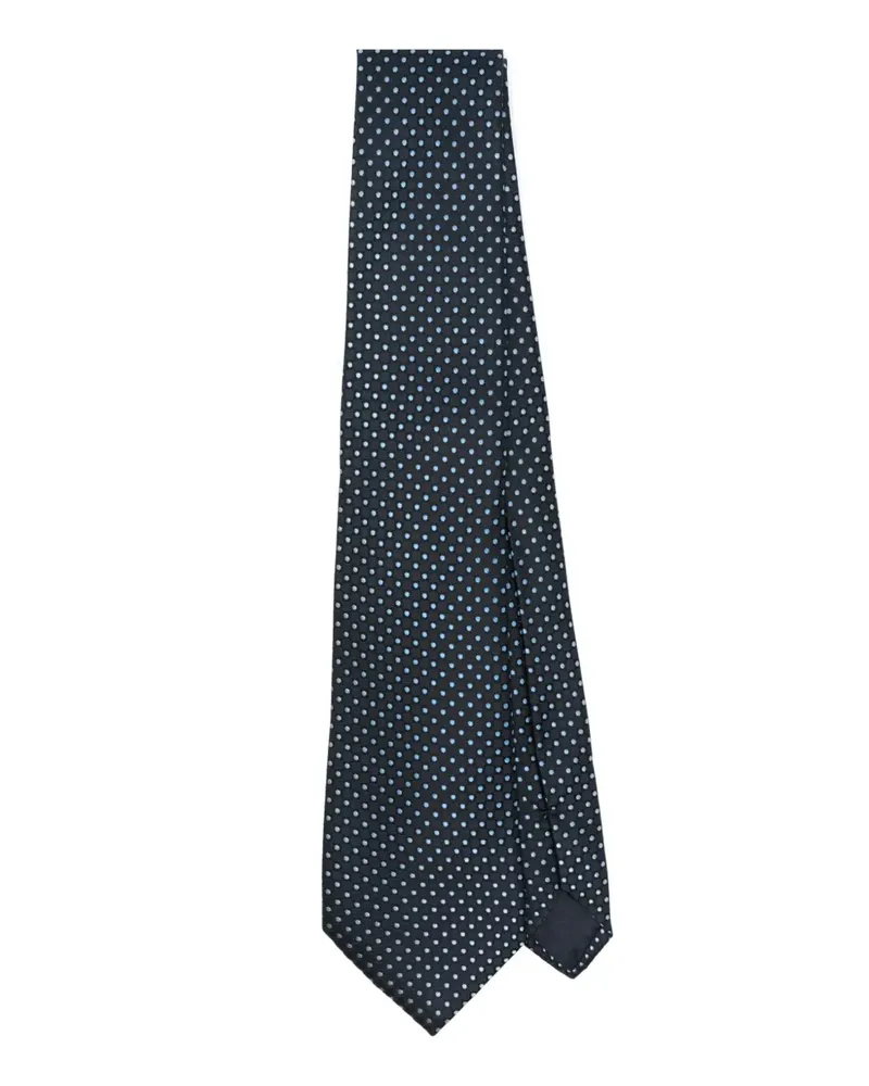 Giorgio Armani Krawatte mit Polka Dot-Jacquard - Blau Blau